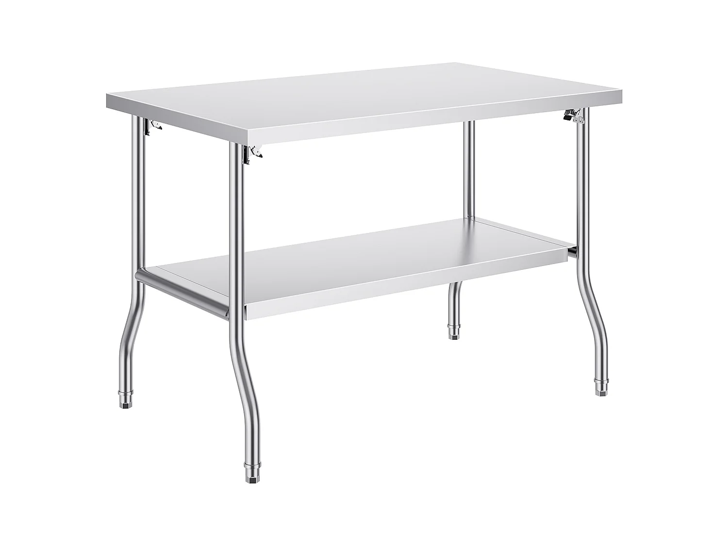 Mesa de Trabalho Cozinha SucceBuy, 122 x 76,2 cm, Mesa de Preparação Comercial Plegável, para Cozinha em Casa, Restaurante, Garagem