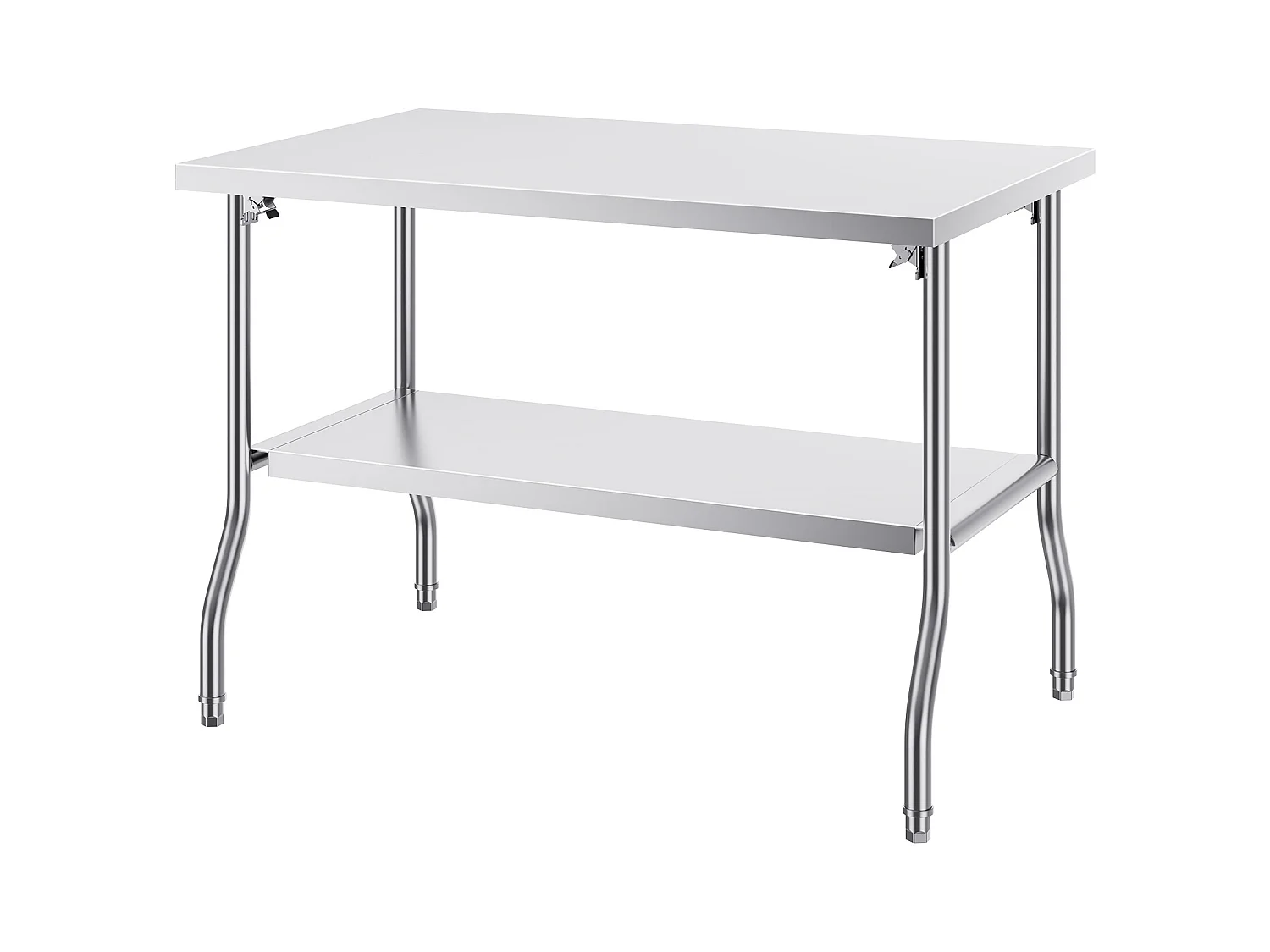 Table de Travail Cuisine SucceBuy, 122 x 76,2 cm, Table de Préparation Commerciale Pliante, pour Cuisine à Domicile, Restaurant, Garage