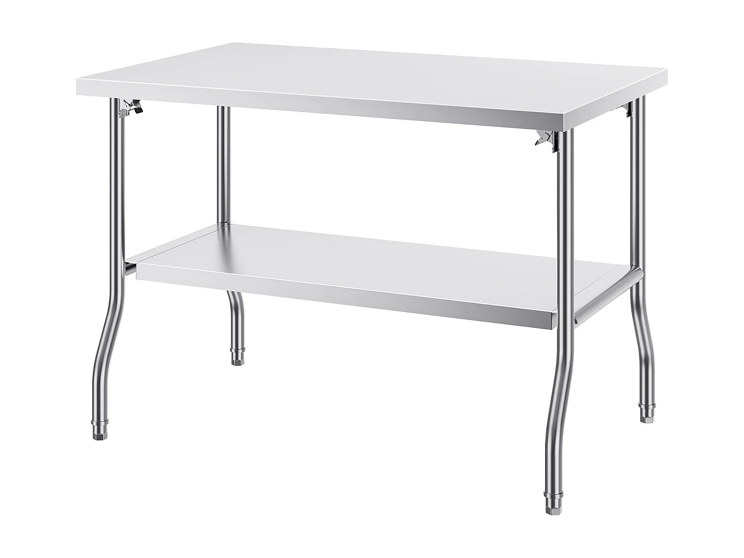 Table de Travail Cuisine SucceBuy, 122 x 76,2 cm, Table de Préparation Commerciale Pliante, pour Cuisine à Domicile, Restaurant, Garage