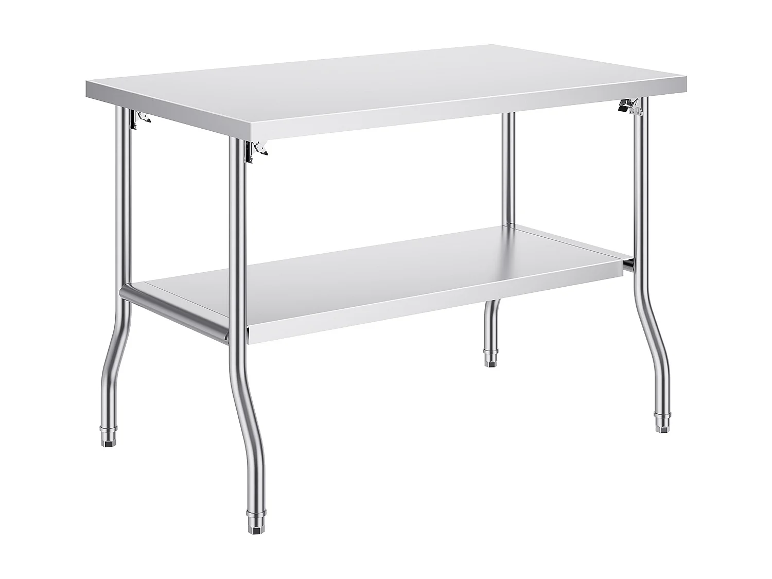 Table de Travail Cuisine SucceBuy, 122 x 76,2 cm, Table de Préparation Commerciale Pliante, pour Cuisine à Domicile, Restaurant, Garage