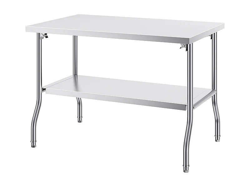 Werktafel Keuken SucceBuy, 122 x 76,2 cm, Commerciële Opklapbare Bereidingstafel, voor thuis in de Keuken, Restaurant, Garage