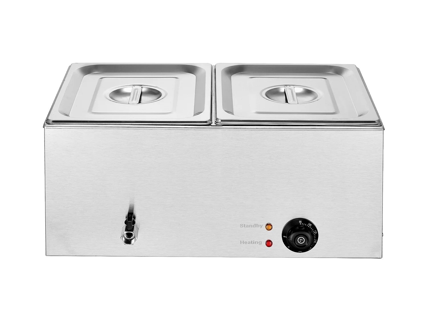 Professioneller Speisenwärmer SucceBuy mit 2 Platten 17L 1200 W, Edelstahl, Einstellbare Temperatur, für Restaurantbüfett