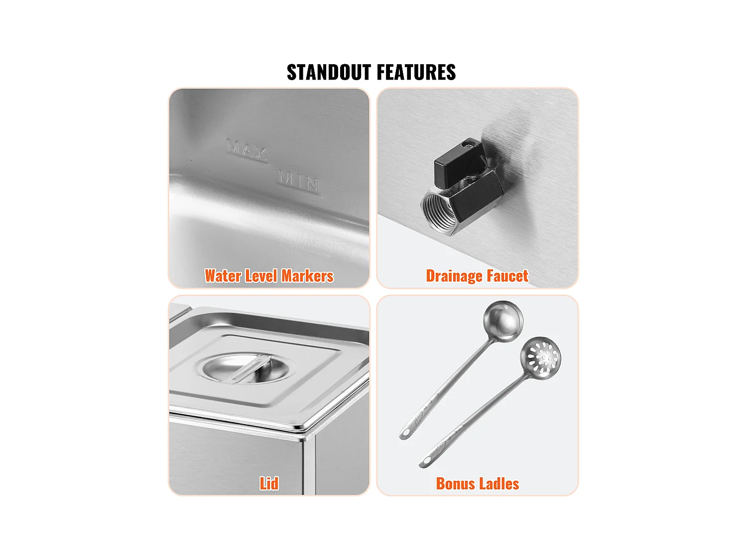 Chauffe-Plats Professionnel SucceBuy à 2 Plaques 17L 1200 W, Acier Inoxydable, Température Réglable, pour Buffet de Restaurant