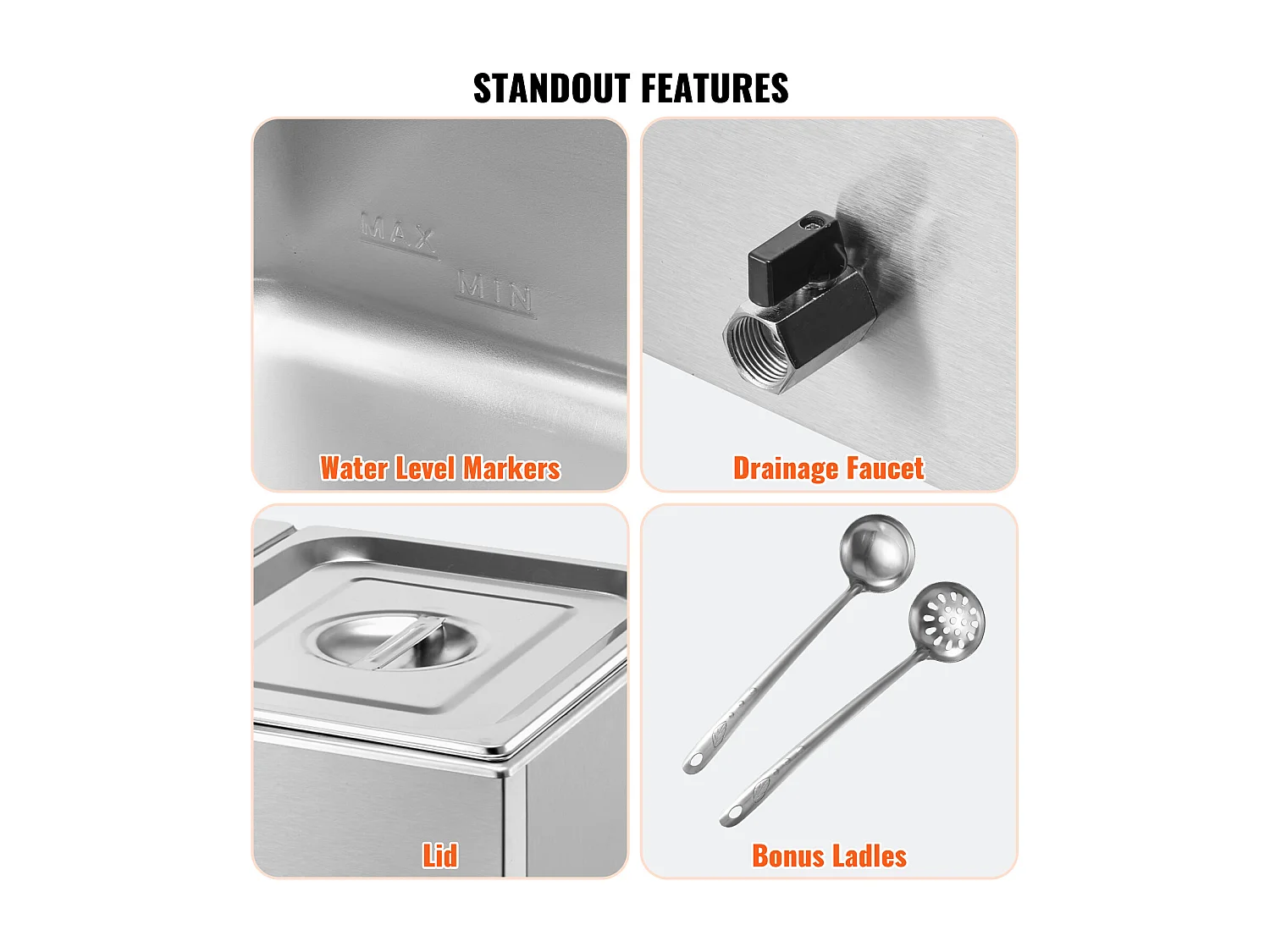 Chauffe-Plats Professionnel SucceBuy à 2 Plaques 17L 1200 W, Acier Inoxydable, Température Réglable, pour Buffet de Restaurant