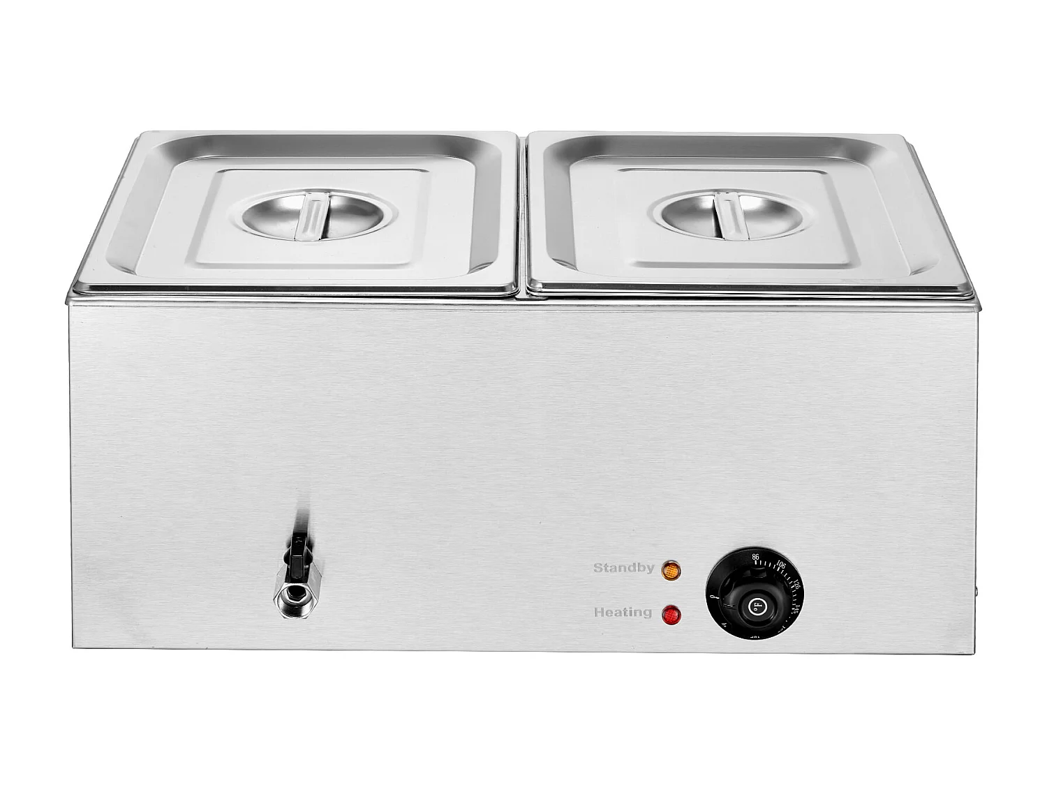 Chauffe-Plats Professionnel SucceBuy à 2 Plaques 17L 1200 W, Acier Inoxydable, Température Réglable, pour Buffet de Restaurant