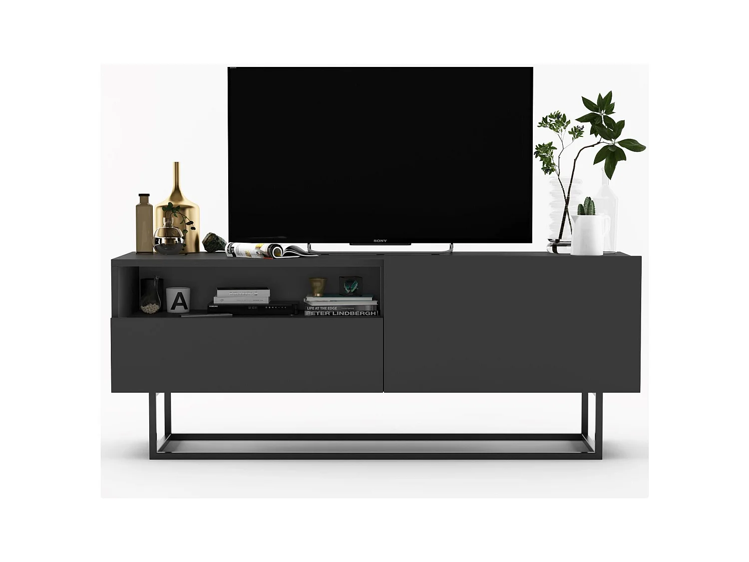 Szafka RTV SELF 3 120 grafitowa mat