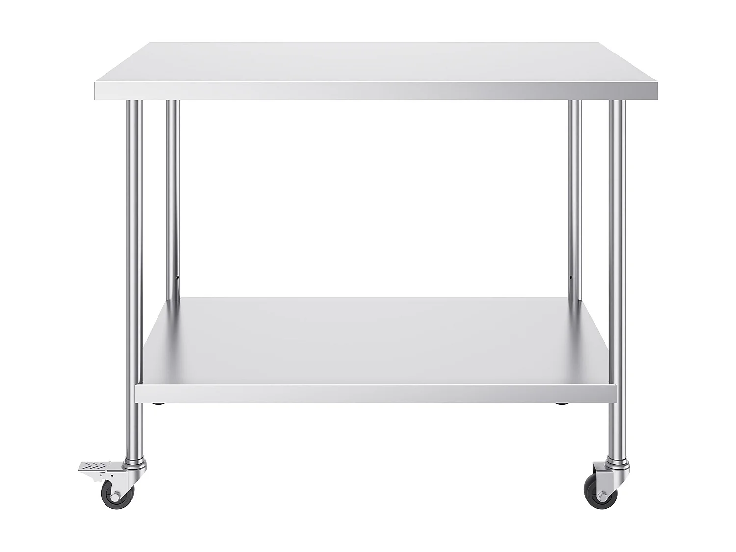 Arbeitstisch SucceBuy Edelstahl-Arbeitstisch (76,2 x 121,92 cm), Gewerblicher Zubereitungstisch mit 4 Rollen