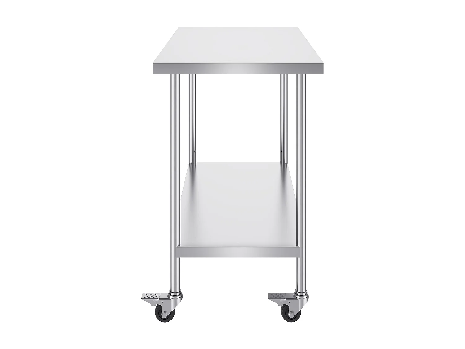 Table de Travail SucceBuy Table de Travail en Acier Inoxydable 76.2 x 121.92 cm Table de Préparation Commerciale avec 4 Roulettes