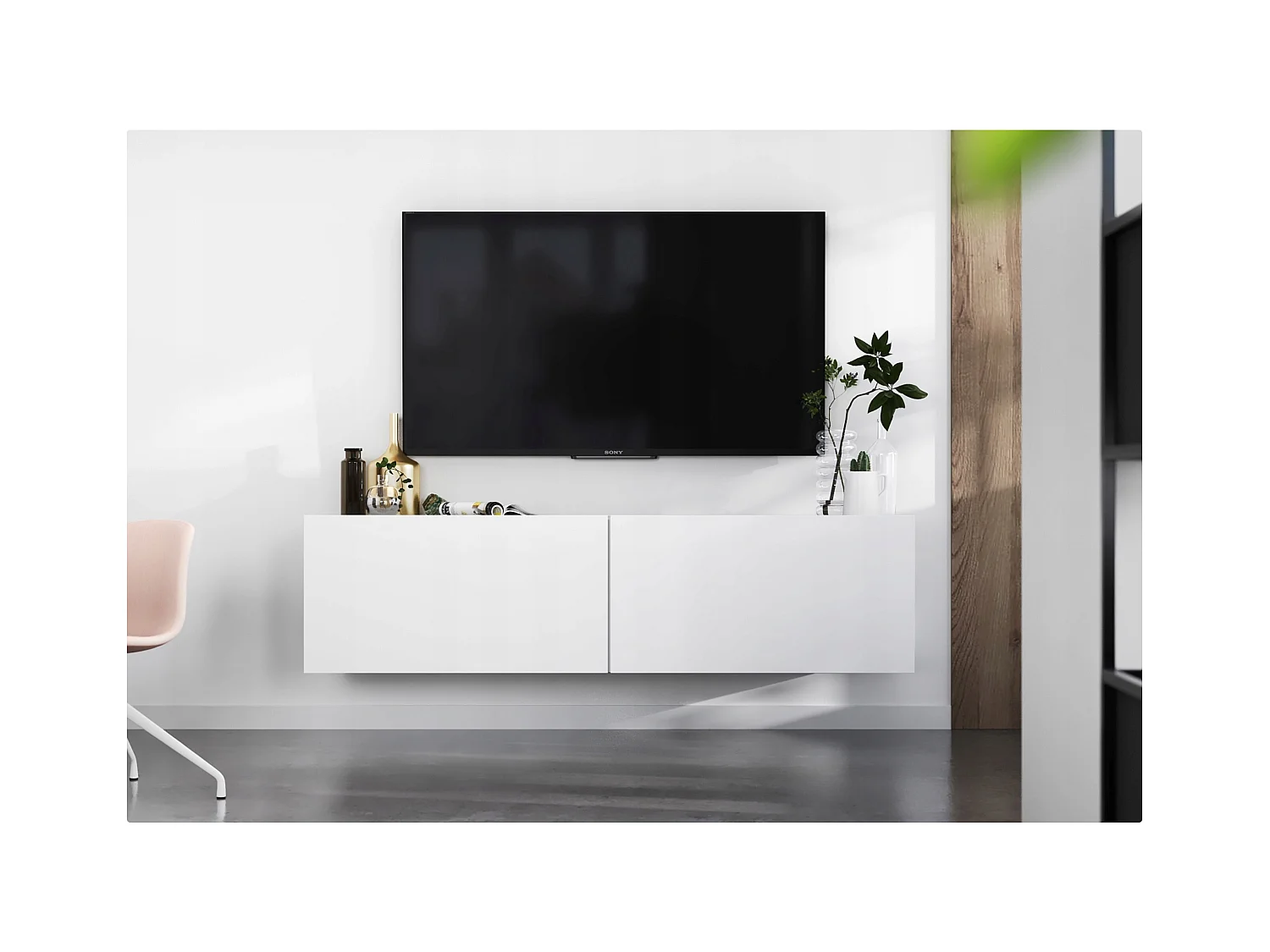 Szafka RTV SELF 2 120 biała mat