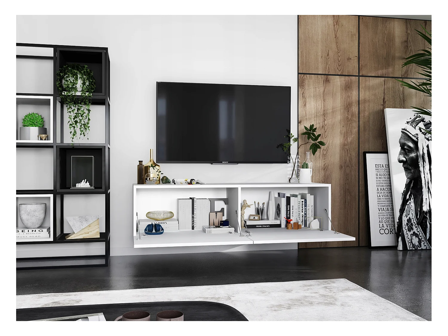 Szafka RTV SELF 2 120 biała mat