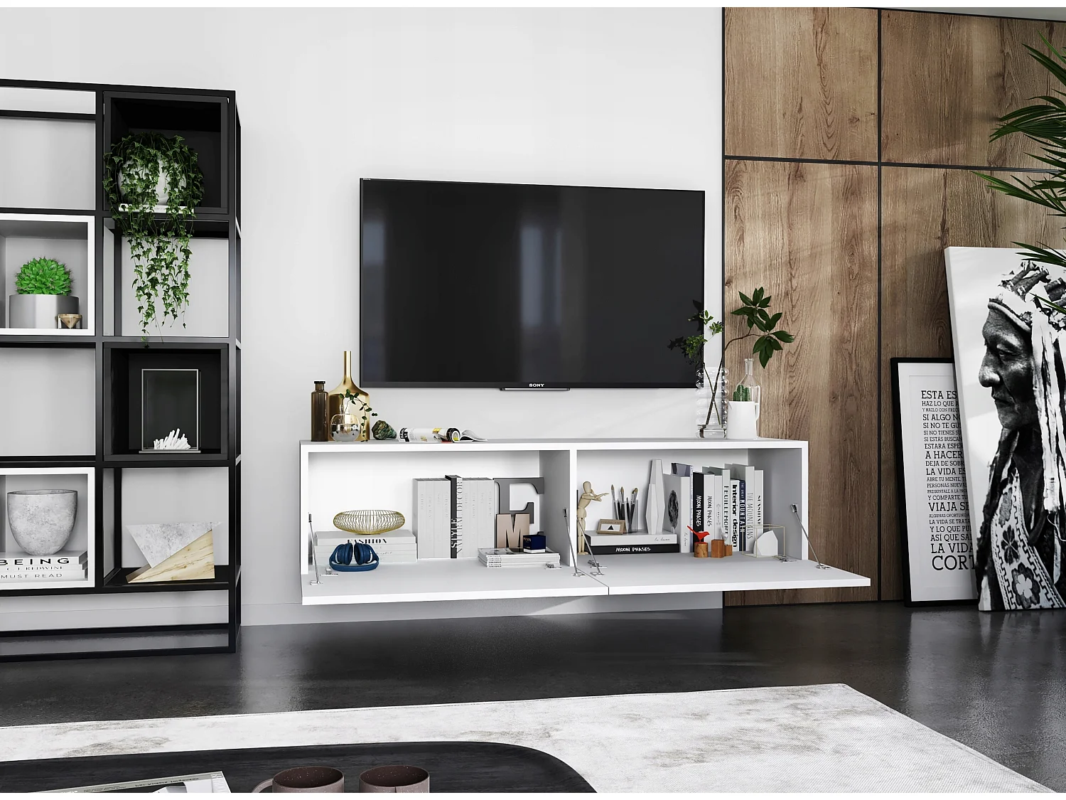 Szafka RTV SELF 2 120 biała mat