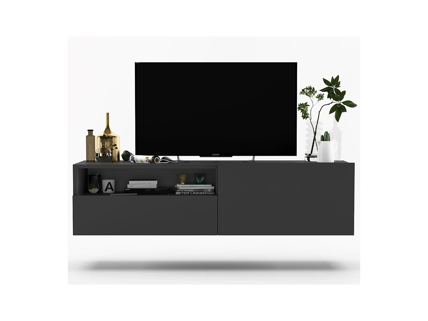 Szafka RTV SELF 120 grafitowa mat