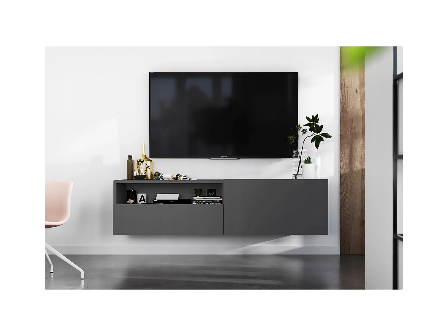 Szafka RTV SELF 120 grafitowa mat