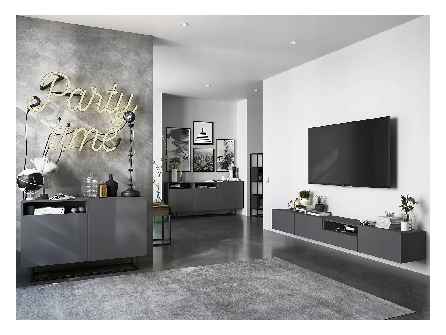 Szafka RTV SELF 120 grafitowa mat