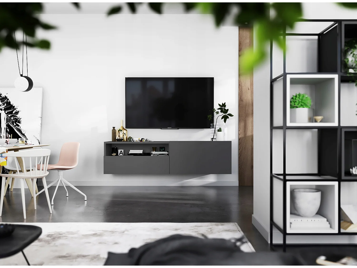 Szafka RTV SELF 120 grafitowa mat