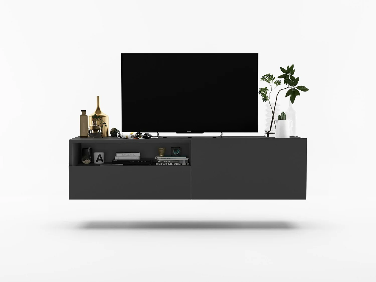 Szafka RTV SELF 120 grafitowa mat