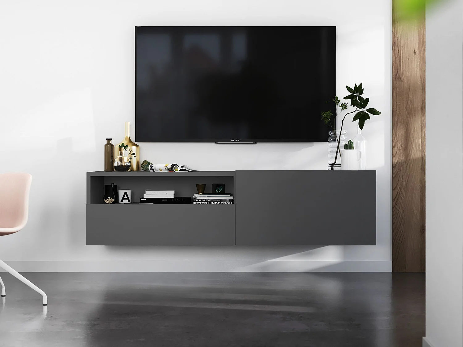 Szafka RTV SELF 120 grafitowa mat