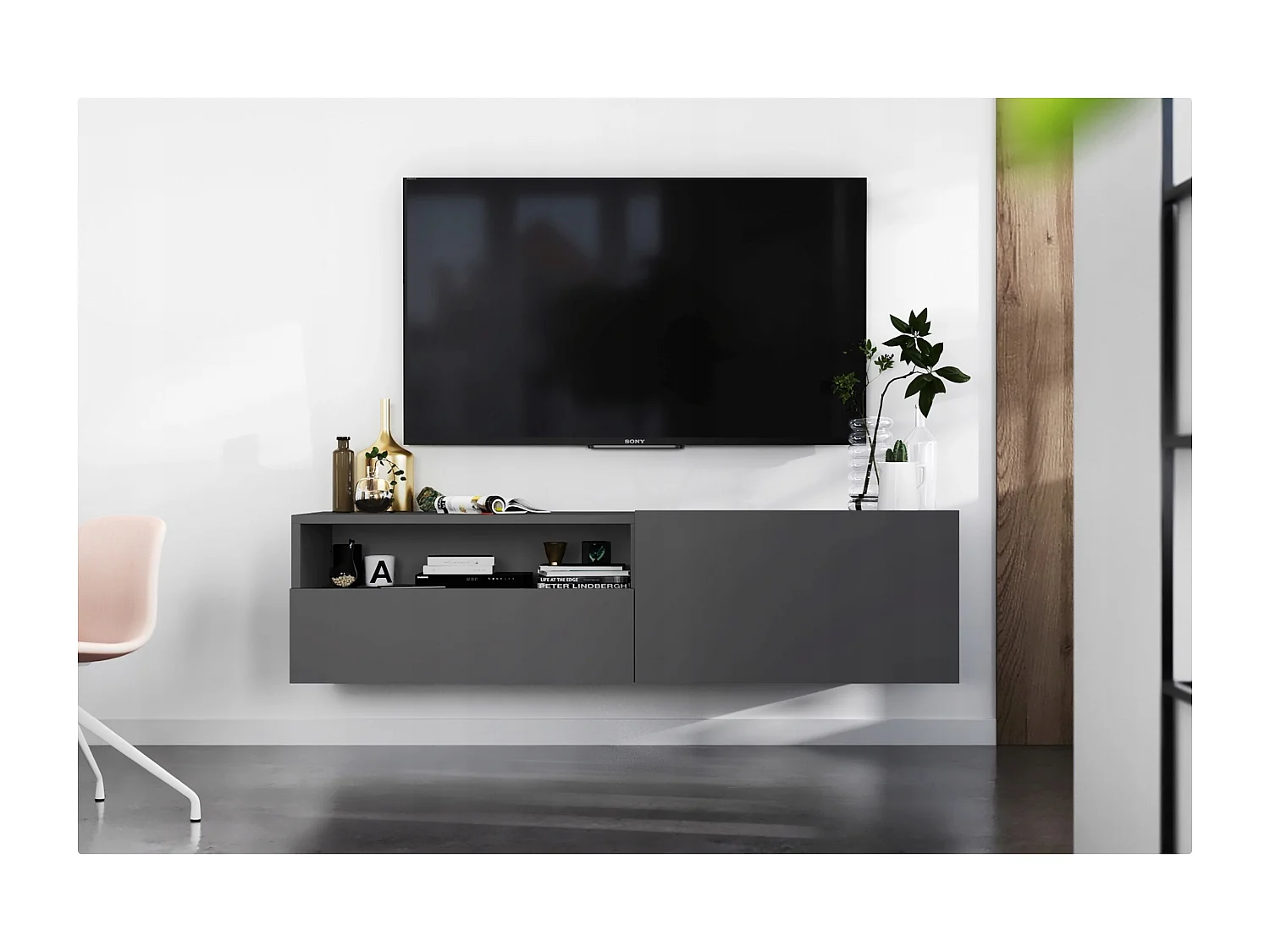 Szafka RTV SELF 120 grafitowa mat