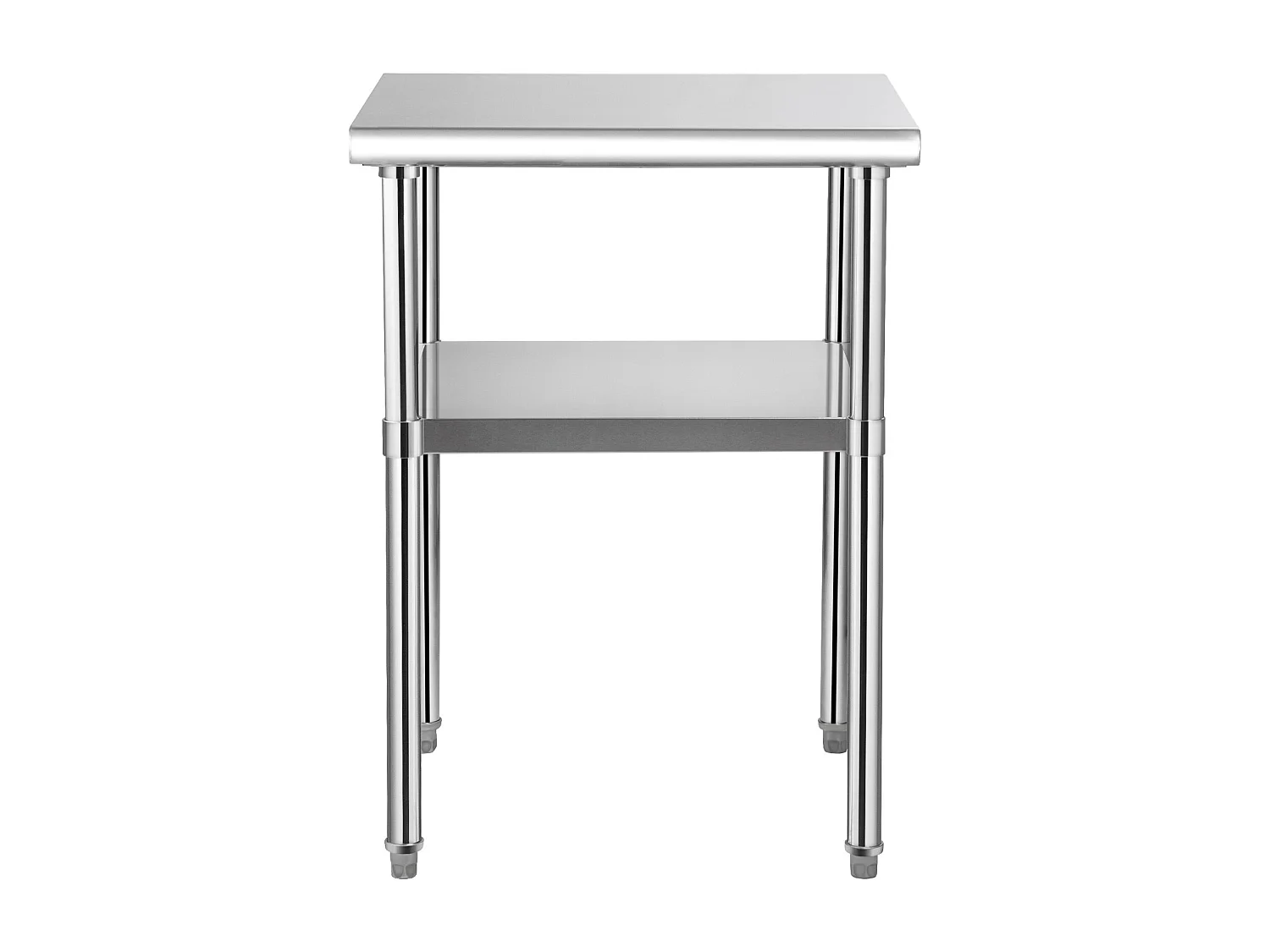 Stoł Roboczy ze Stali Nierdzewnej SucceBuy, 61 x 61 x 85 cm, Stoł Handlowy do Przygotowywania Jedzenia z Kółkami