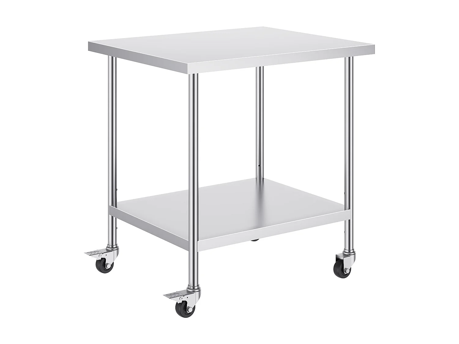 Werktafel SucceBuy 76.2 x 45.72 cm, Commerciële Voedselbereidingstafel met 4 Wielen