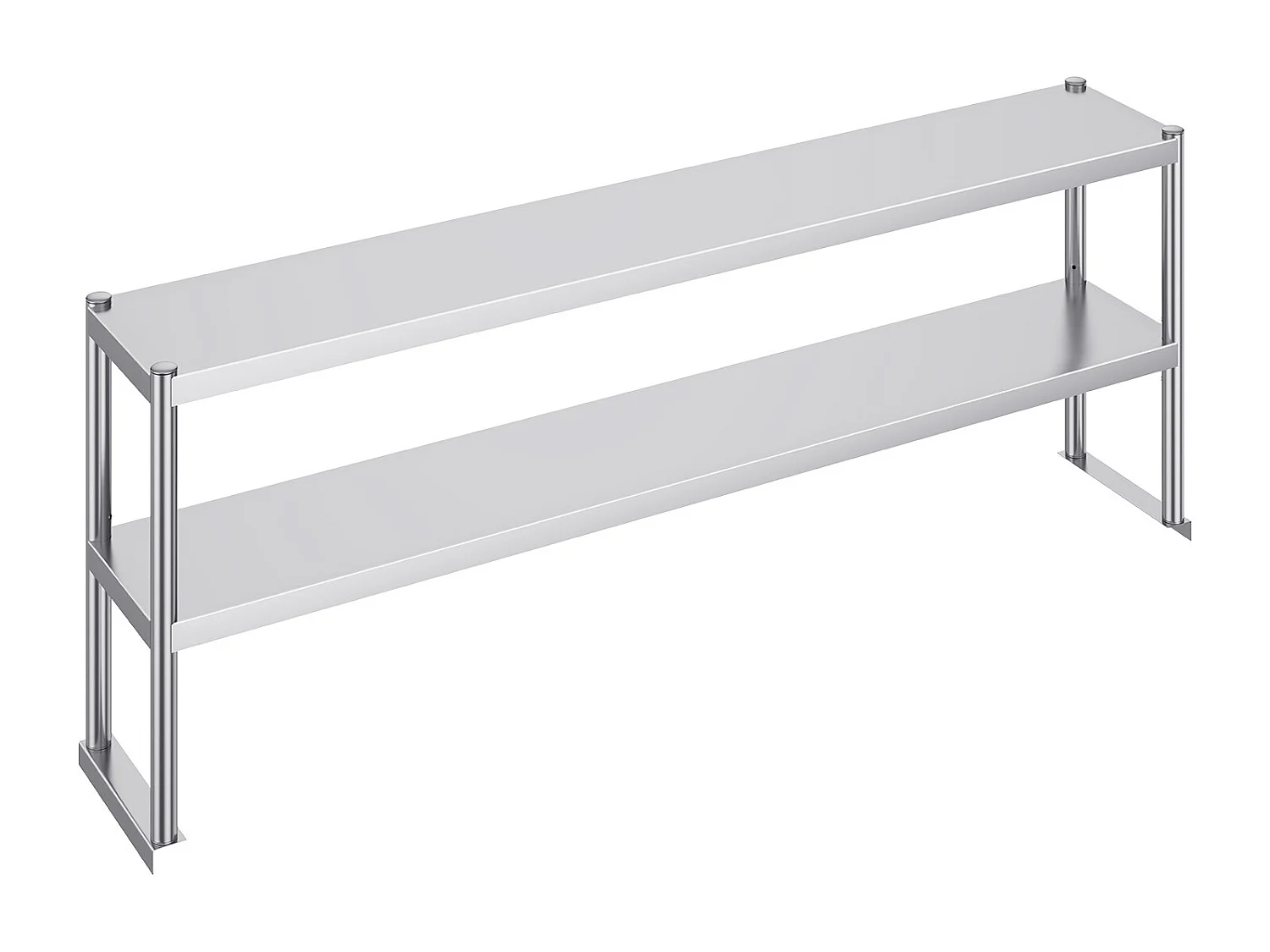 Table de Travail Cuisine SucceBuy, 30,5 x 182,9 cm, 2 Niveaux, en Acier Inoxydable, pour la Préparation en Cuisine, au Restaurant et en Atelier