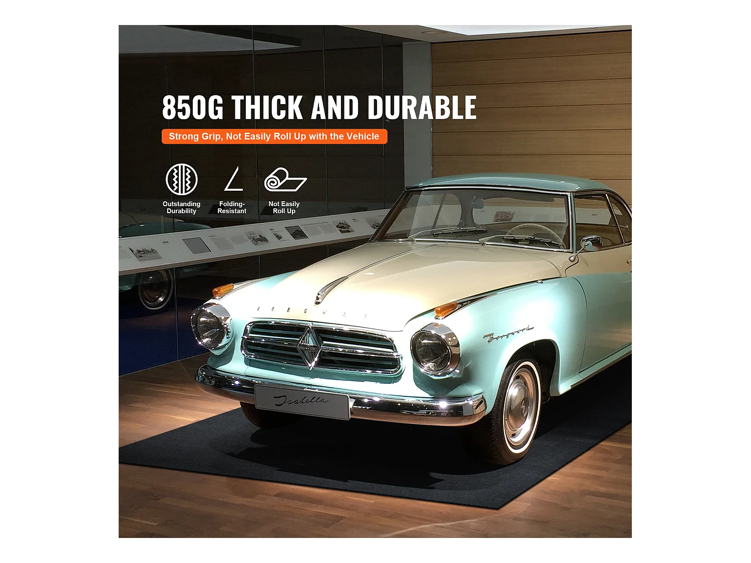 Tapis de Sol de Garage SucceBuy, 0,9 x 1,5 m, Tapis Imperméable, Antidérapant et Résistant