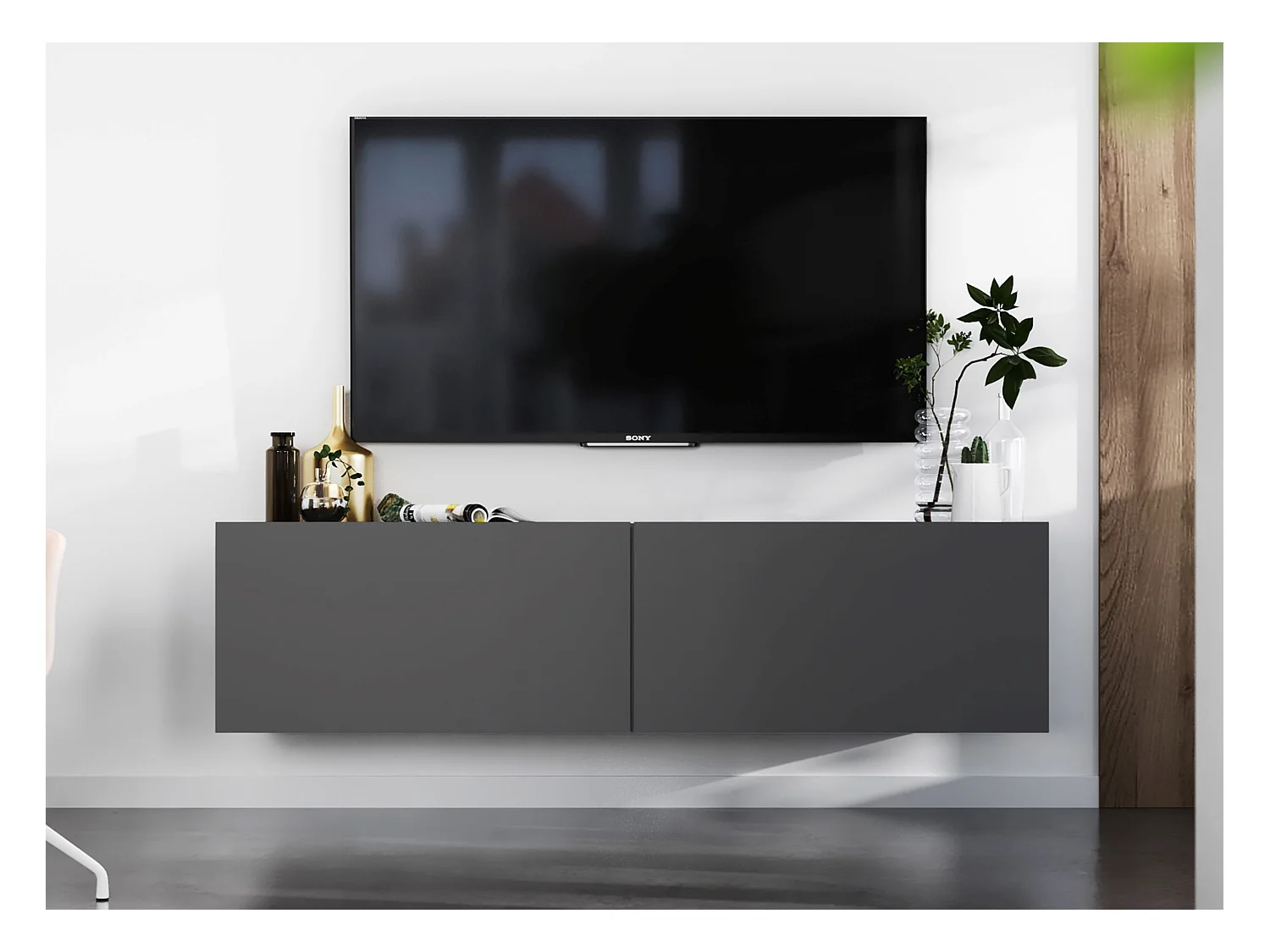 Szafka RTV SELF 2 120 grafitowa mat