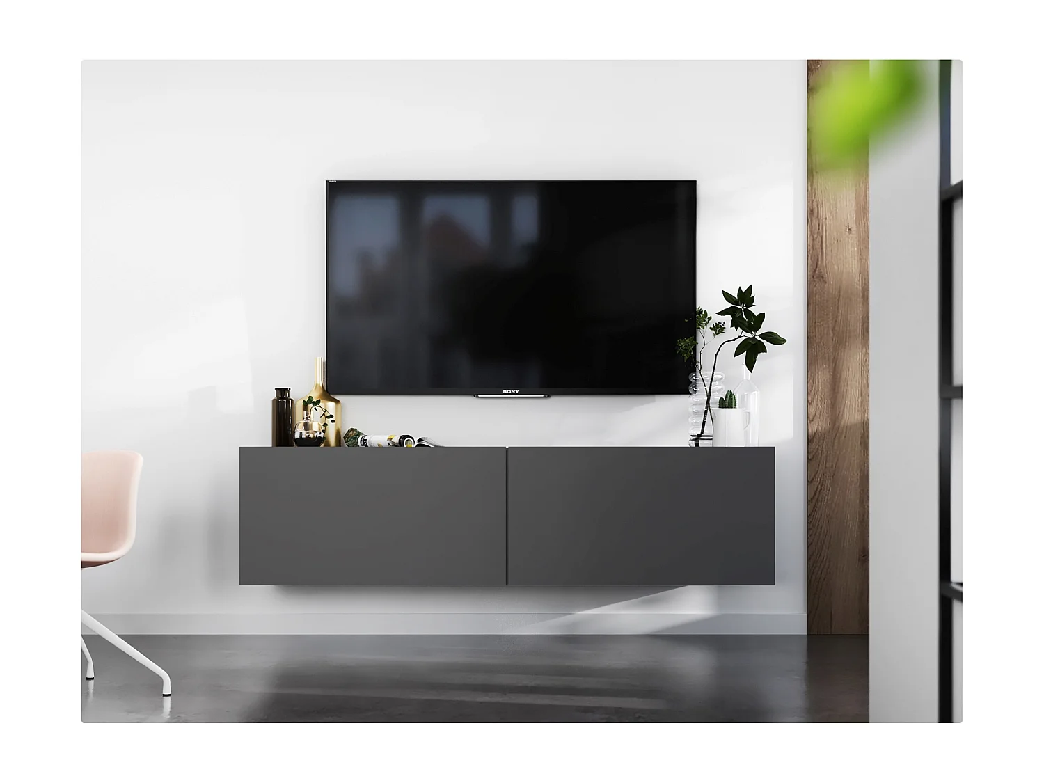 Szafka RTV SELF 2 120 grafitowa mat