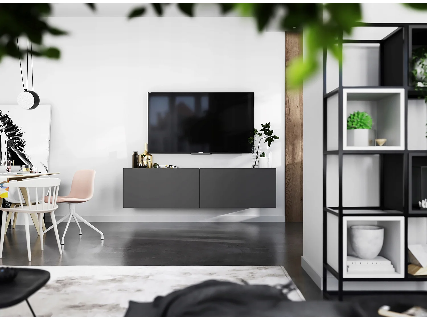 Szafka RTV SELF 2 120 grafitowa mat