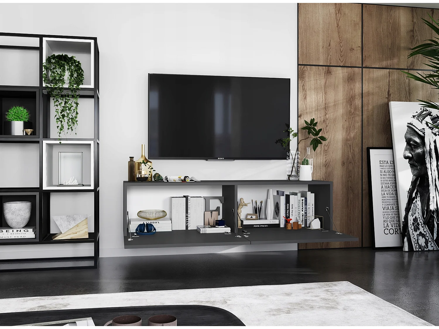 Szafka RTV SELF 2 120 grafitowa mat