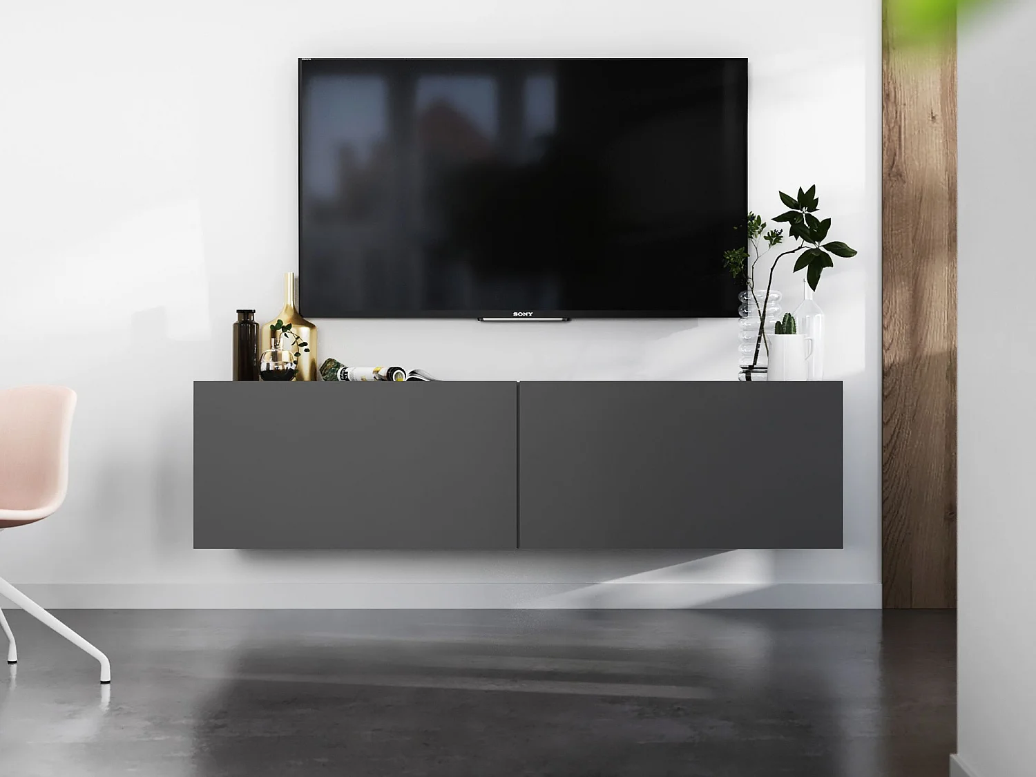 Szafka RTV SELF 2 120 grafitowa mat