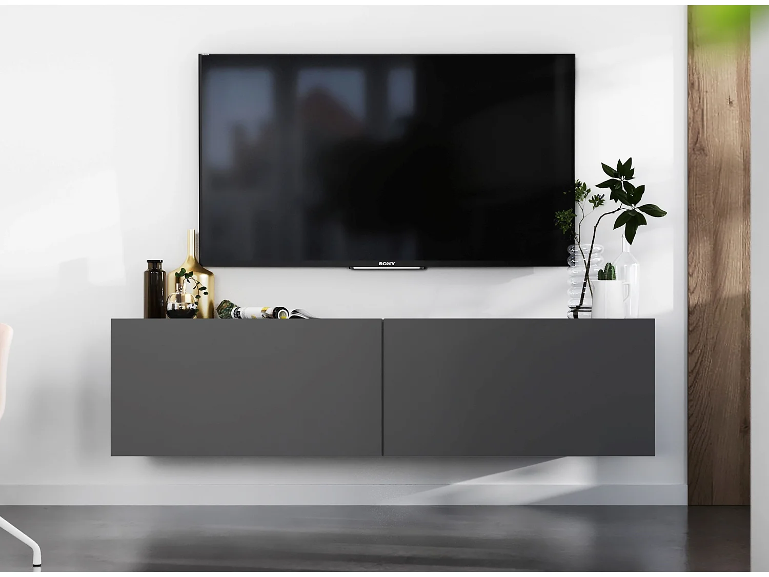 Szafka RTV SELF 2 120 grafitowa mat