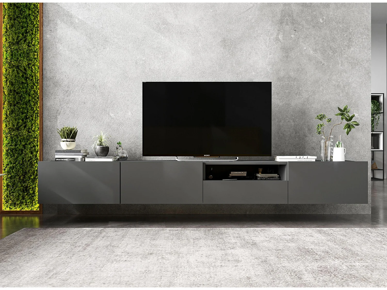 Szafka RTV SELF 2 120 grafitowa mat