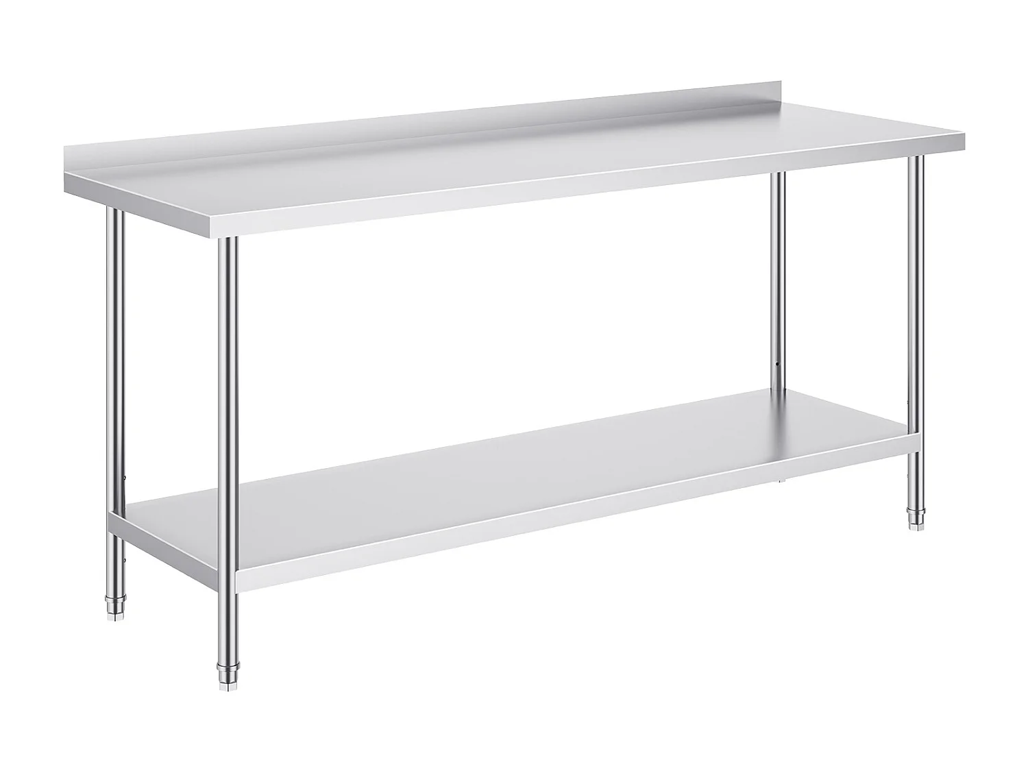 Table de Travail Cuisine SucceBuy, 61 x 182,9 cm, Table de Préparation des Aliments, pour la Préparation en Cuisine, au Restaurant et en Atelier