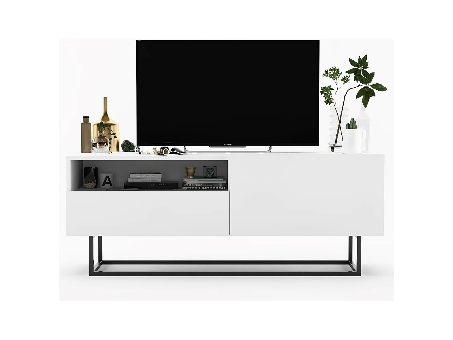 Szafka RTV SELF 3 120 biała mat