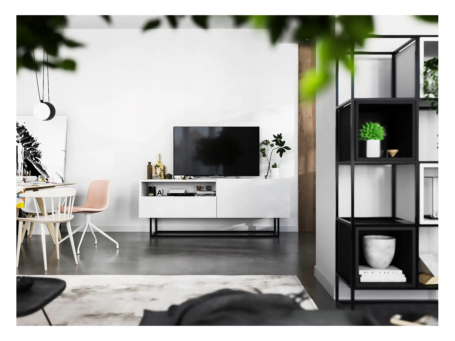 Szafka RTV SELF 3 120 biała mat