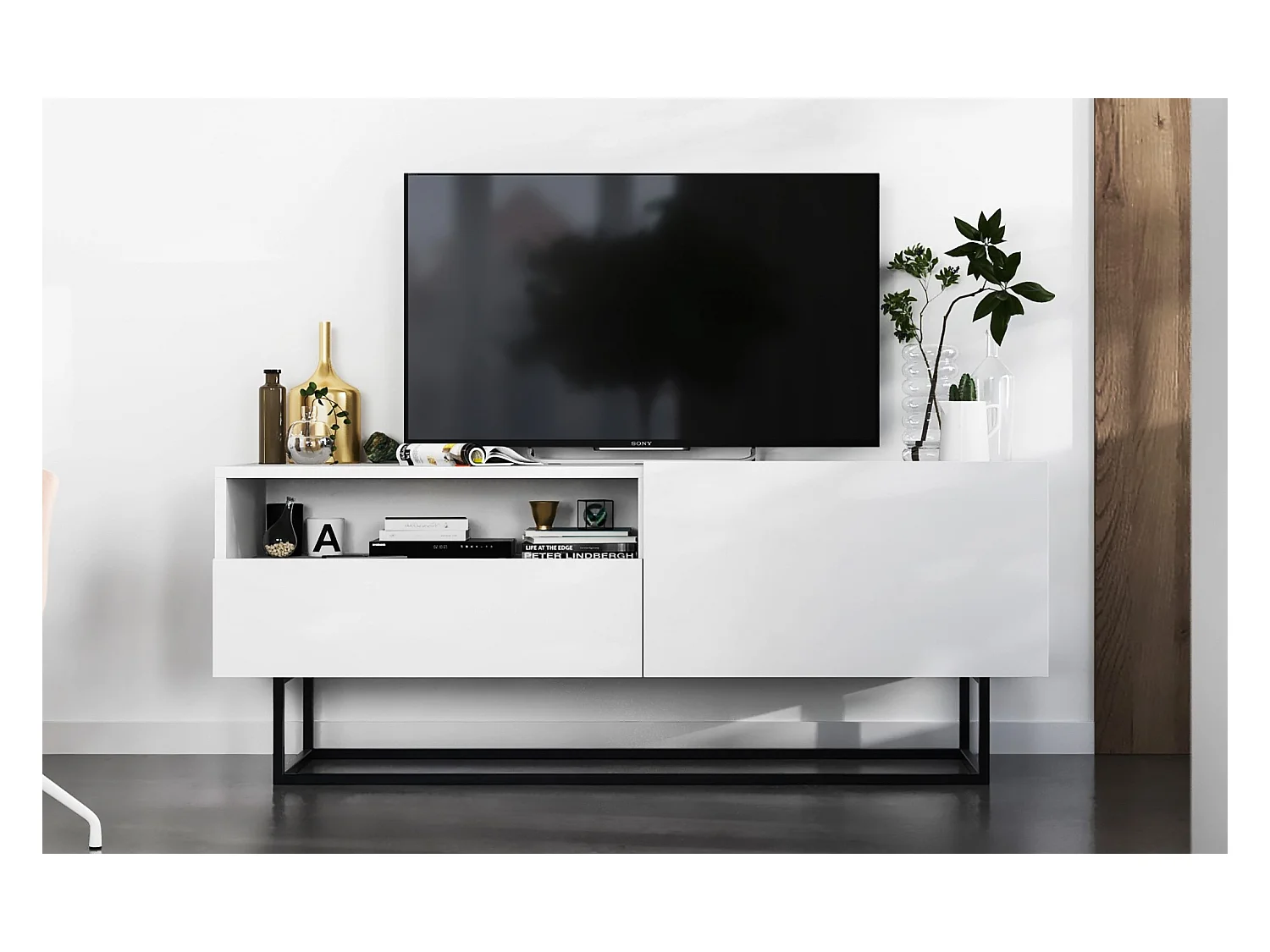 Szafka RTV SELF 3 120 biała mat