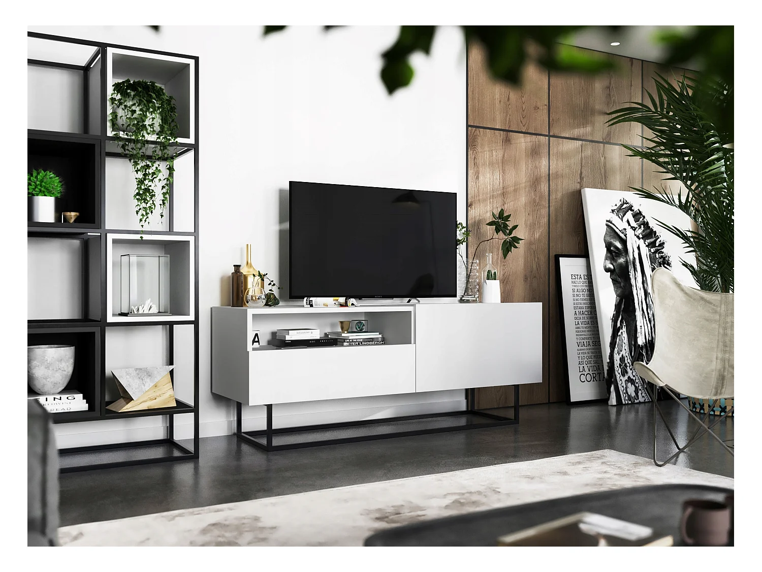 Szafka RTV SELF 3 120 biała mat