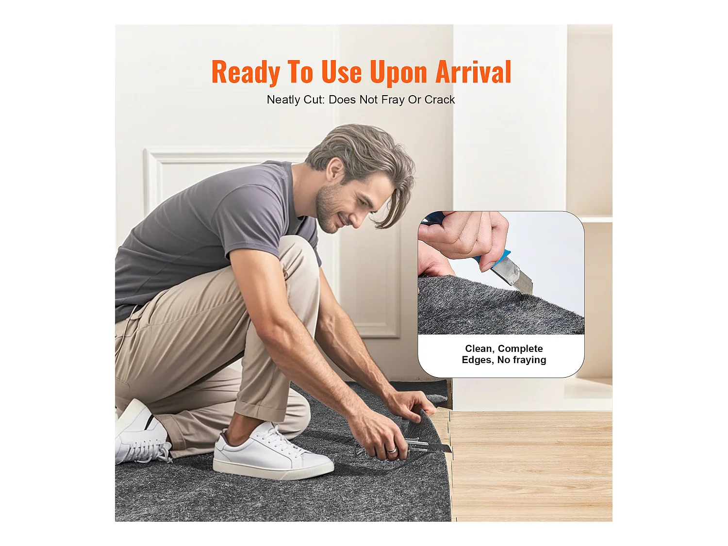 Tapis Antidérapant SucceBuy, 224x306 cm, 12 mm d'Épaisseur pour Sol