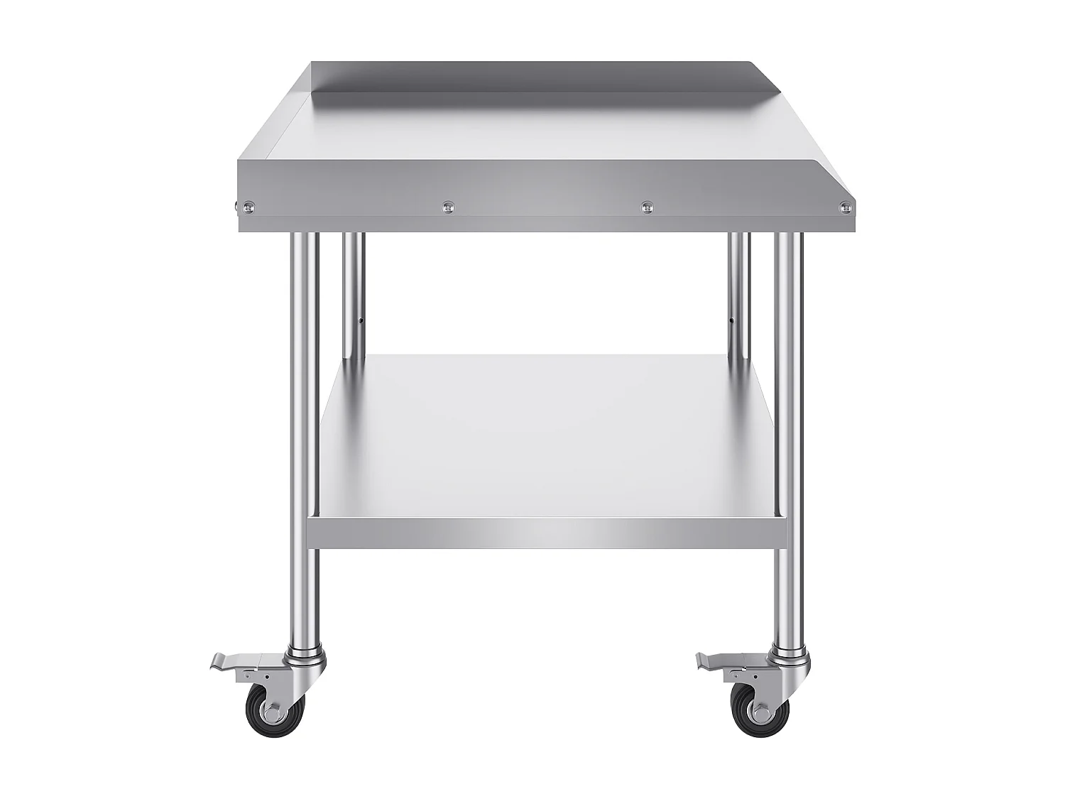 Table de Travail SucceBuy Table de Travail en Acier Inoxydable 76.2 x 91.44 cm avec 4 Roulettes Table de Préparation Alimentaire Commerciale