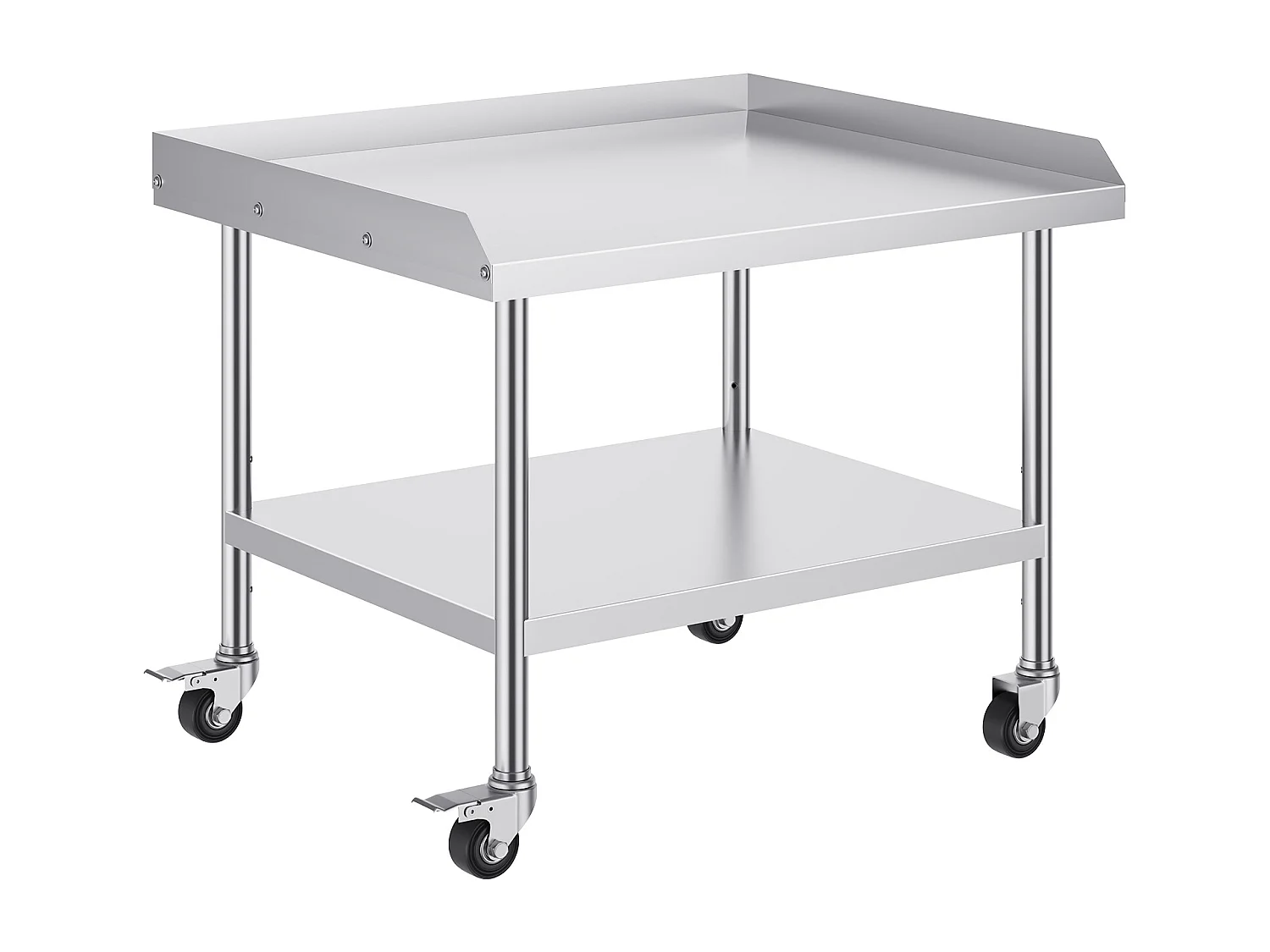 Table de Travail SucceBuy Table de Travail en Acier Inoxydable 76.2 x 91.44 cm avec 4 Roulettes Table de Préparation Alimentaire Commerciale