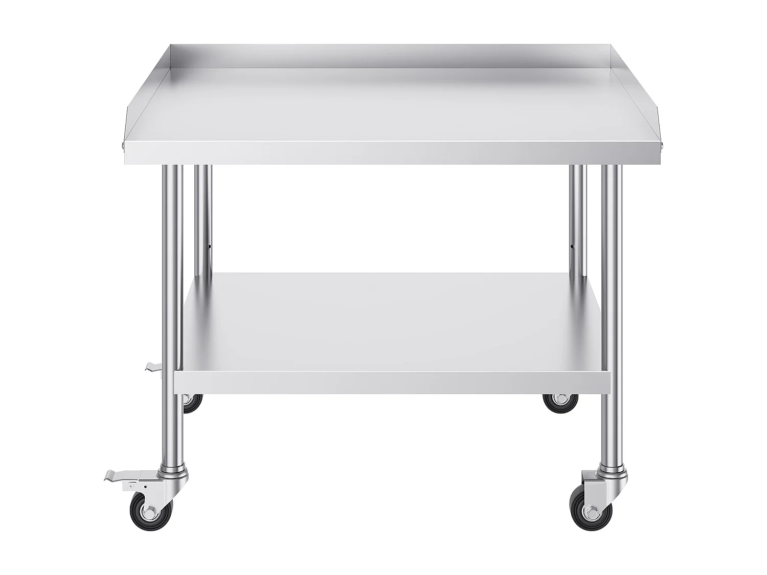 Table de Travail SucceBuy Table de Travail en Acier Inoxydable 76.2 x 91.44 cm avec 4 Roulettes Table de Préparation Alimentaire Commerciale