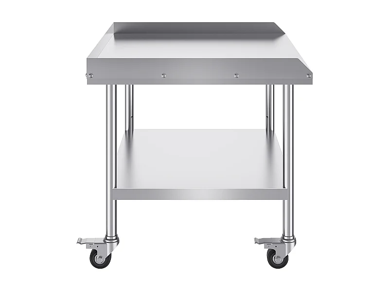 Tavolo da Lavoro SucceBuy Tavolo da Lavoro in Acciaio Inox 76.2 x 91.44 cm con 4 Ruote, Tavolo per la Preparazione di Alimenti Commerciale