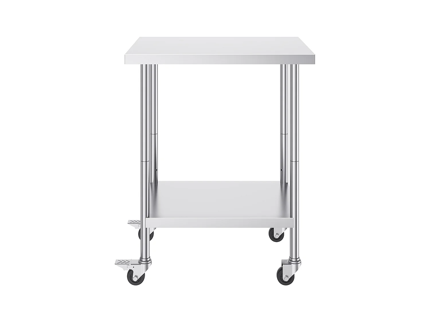 Mesa de Trabajo SucceBuy Mesa de Trabajo de Acero Inoxidable de 60.96 x 76.2 cm con 4 Ruedas