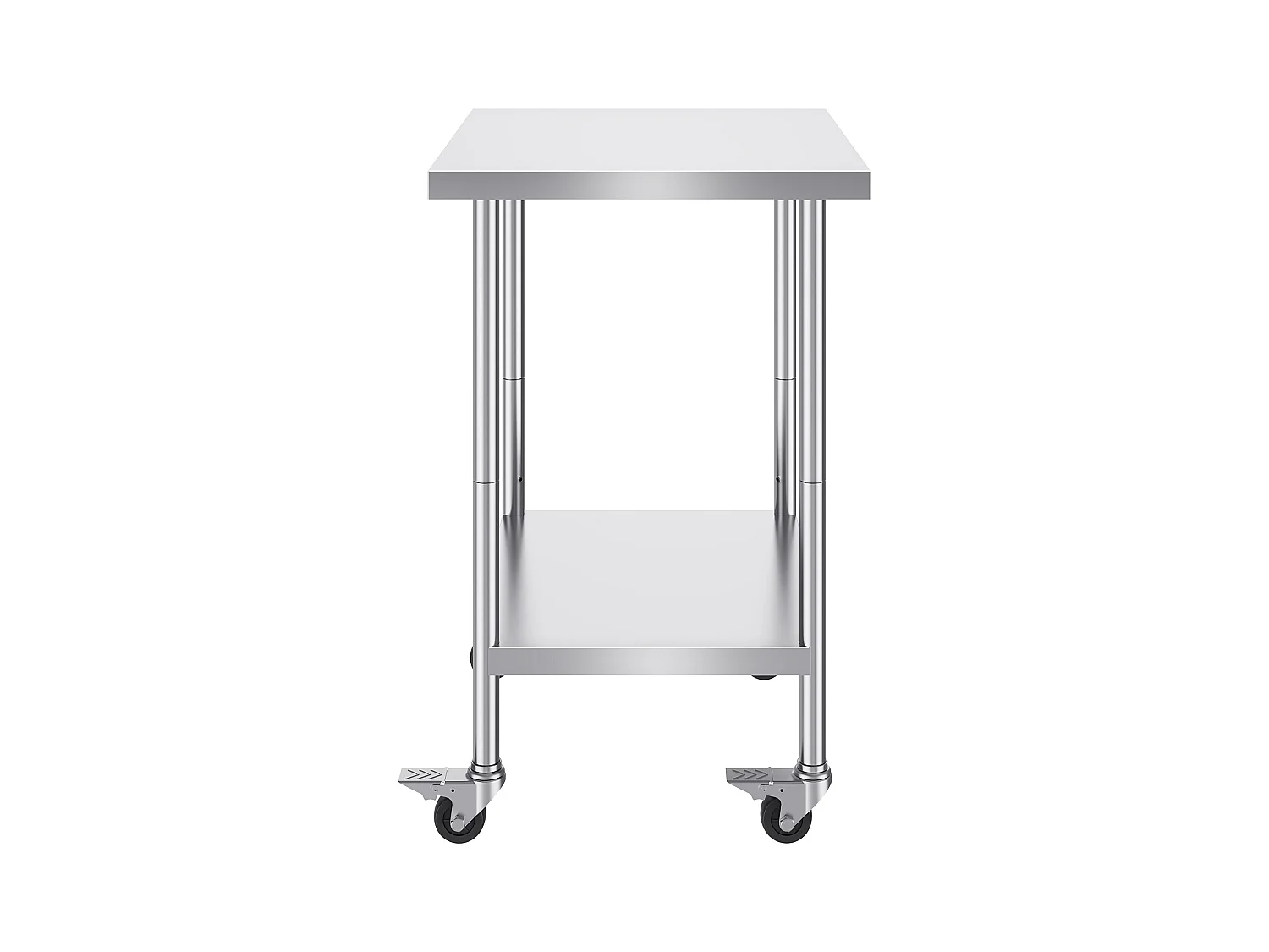 Mesa de Trabajo SucceBuy Mesa de Trabajo de Acero Inoxidable de 60.96 x 76.2 cm con 4 Ruedas