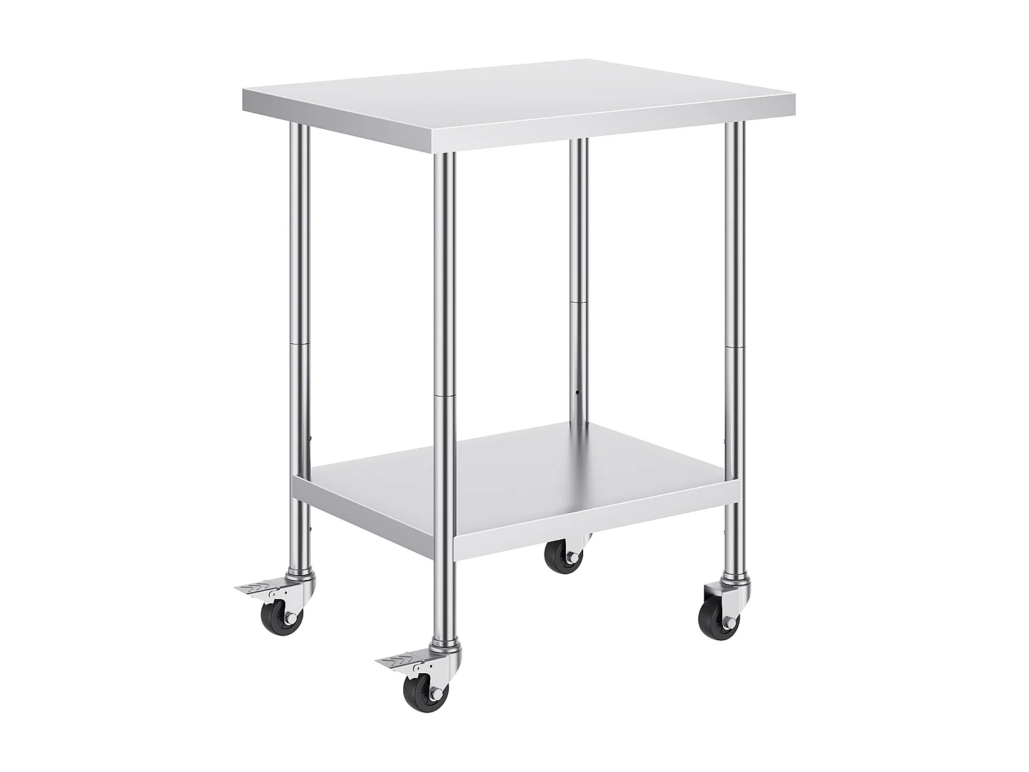 Tavolo da Lavoro SucceBuy Tavolo da Lavoro in Acciaio Inox 60.96 x 76.2 cm, Tavolo per la Preparazione di Alimenti Commerciale con 4 Ruote