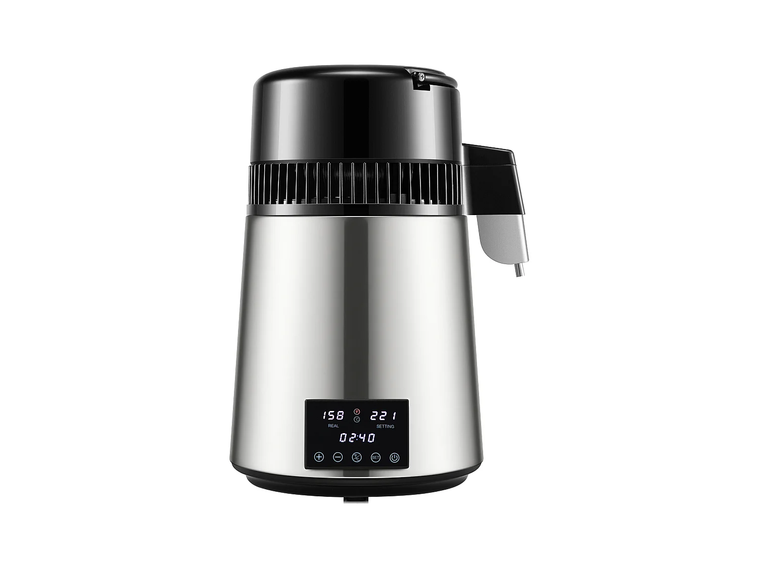 Petit Electroménager SucceBuy Distillateur D'eau 4L, Machine à Eau Distillée 1,5 L/H avec Double Température, Argent