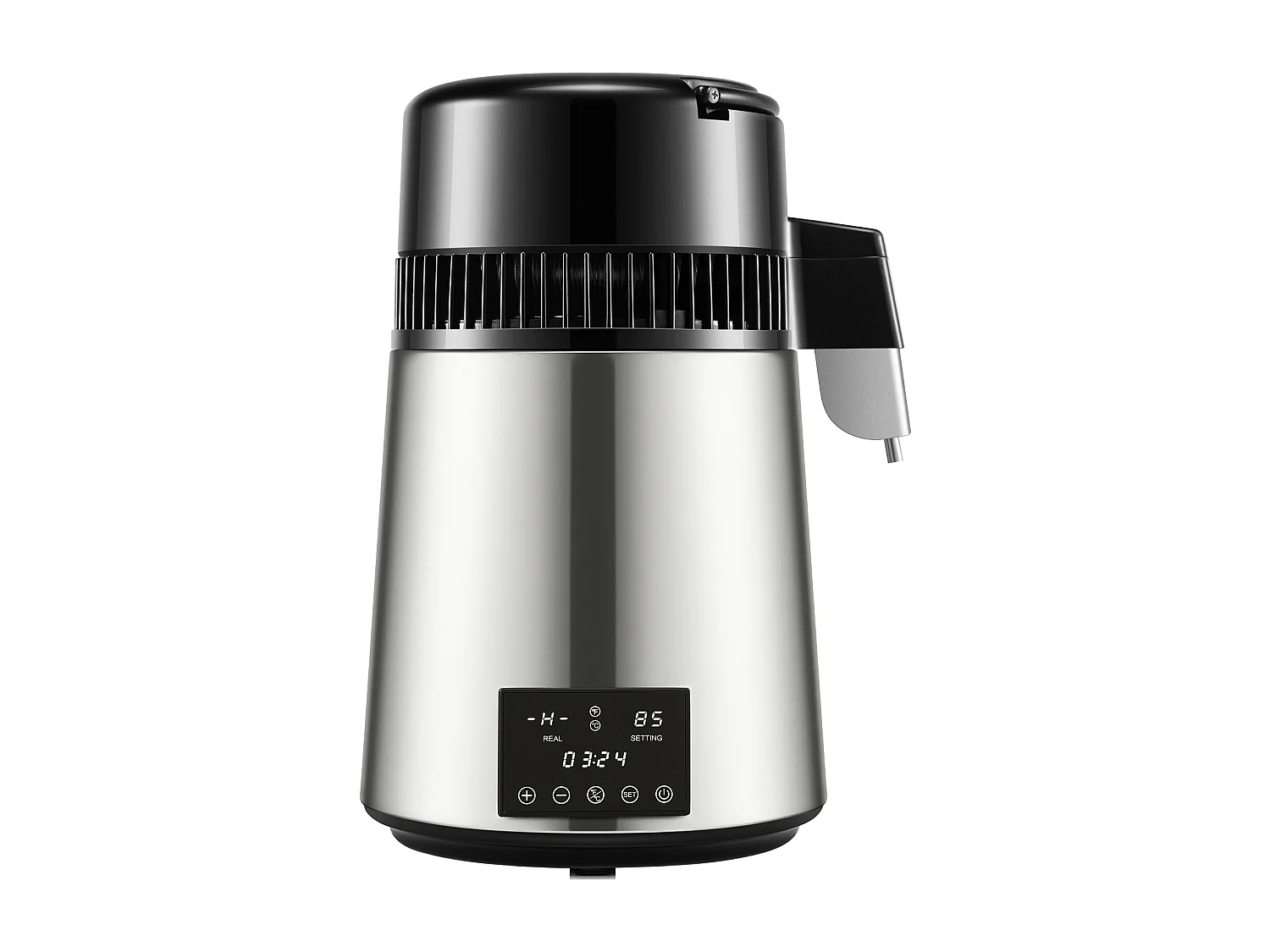 Petit Electroménager SucceBuy Distillateur D'eau 4L 1 L/H avec Minuterie et Double Température – Argent