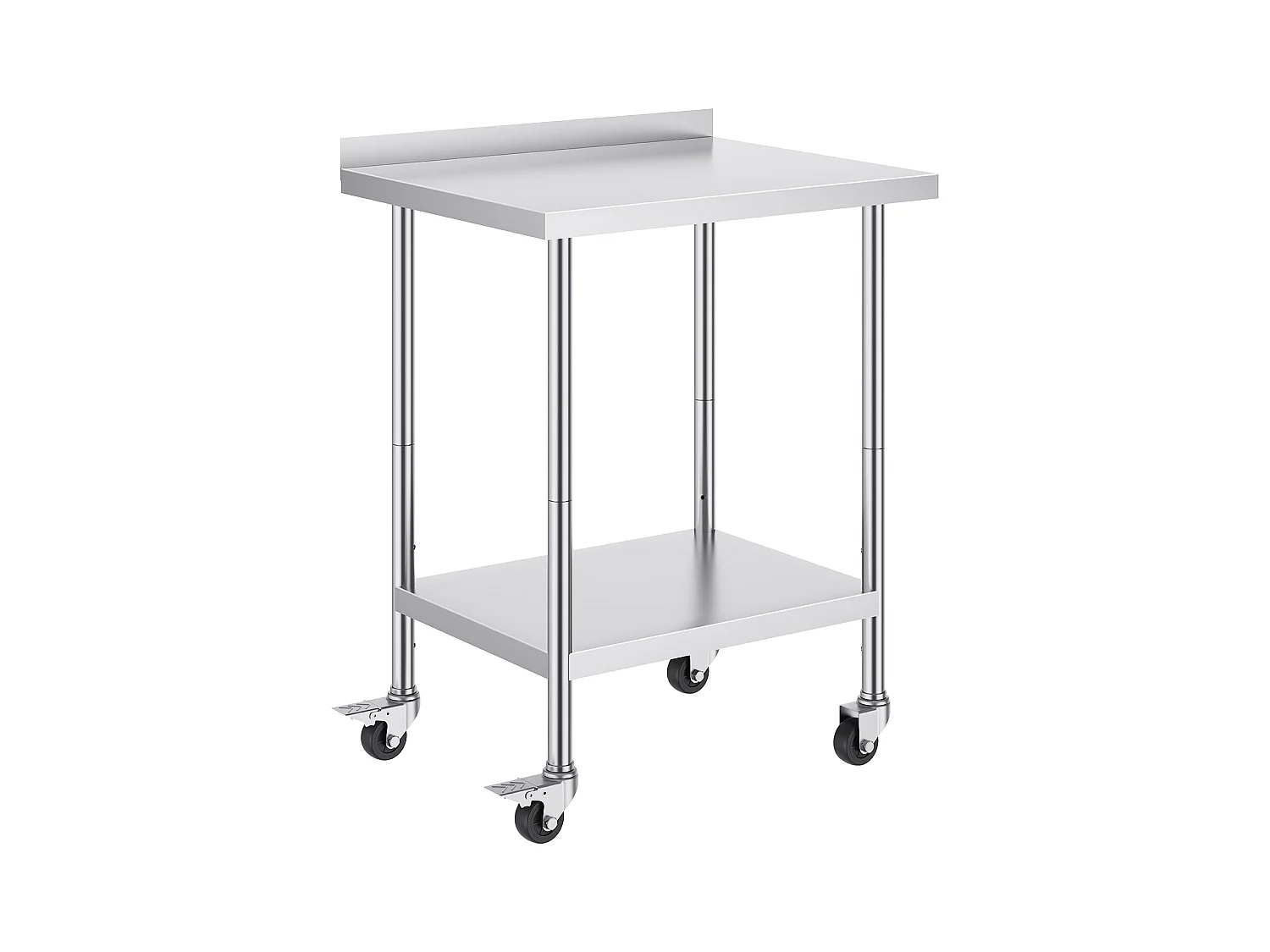 Mesa de Trabalho SucceBuy Mesa de Trabalho em Aço Inoxidável 60.96 x 76.2 cm, Mesa de Preparação de Alimentos Comercial com Rodízios