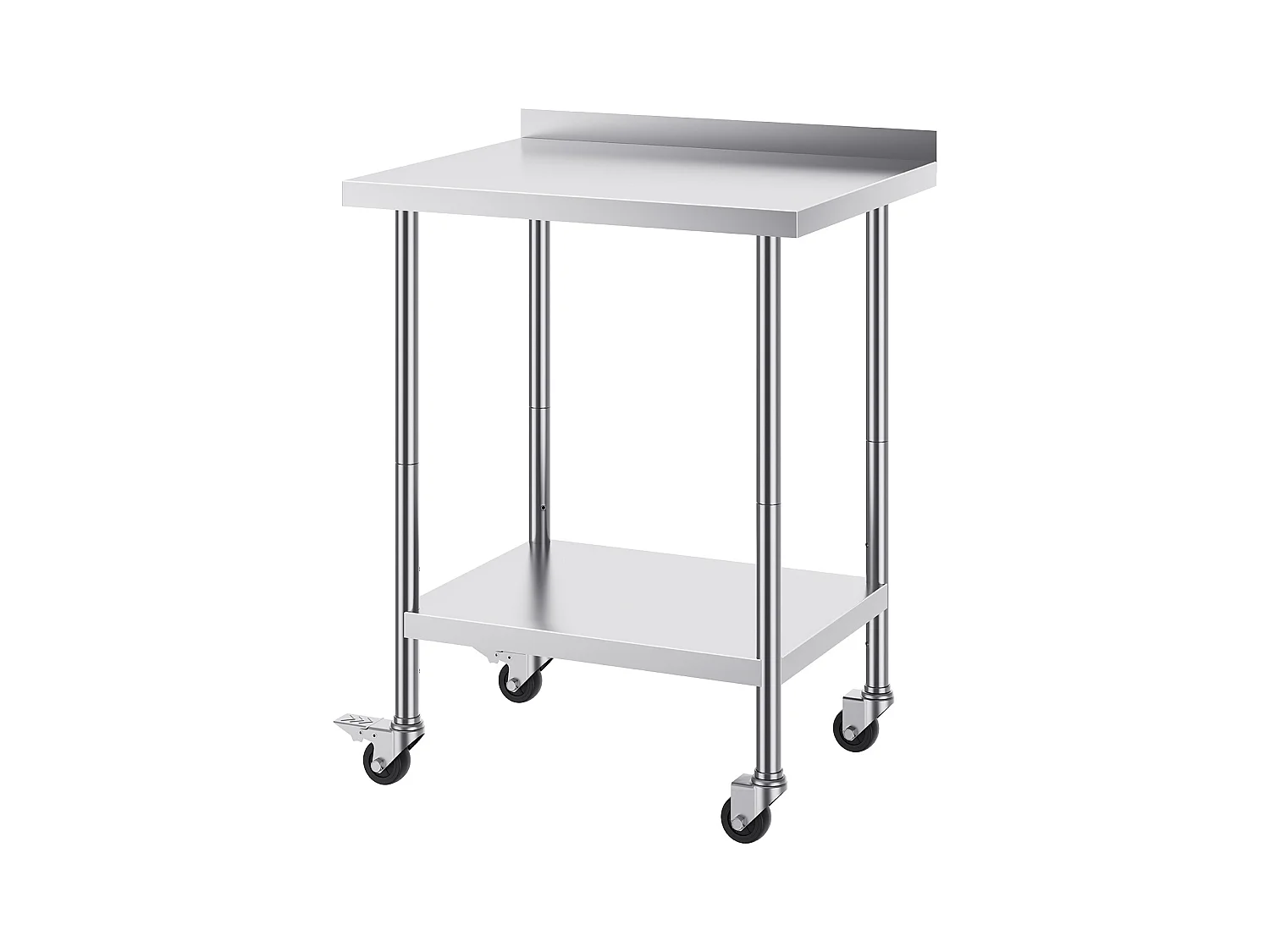 Mesa de Trabalho SucceBuy Mesa de Trabalho em Aço Inoxidável 60.96 x 76.2 cm, Mesa de Preparação de Alimentos Comercial com Rodízios